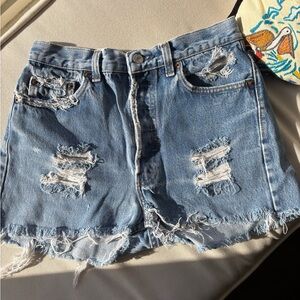 LEVI'S Distressed Denim Shorts